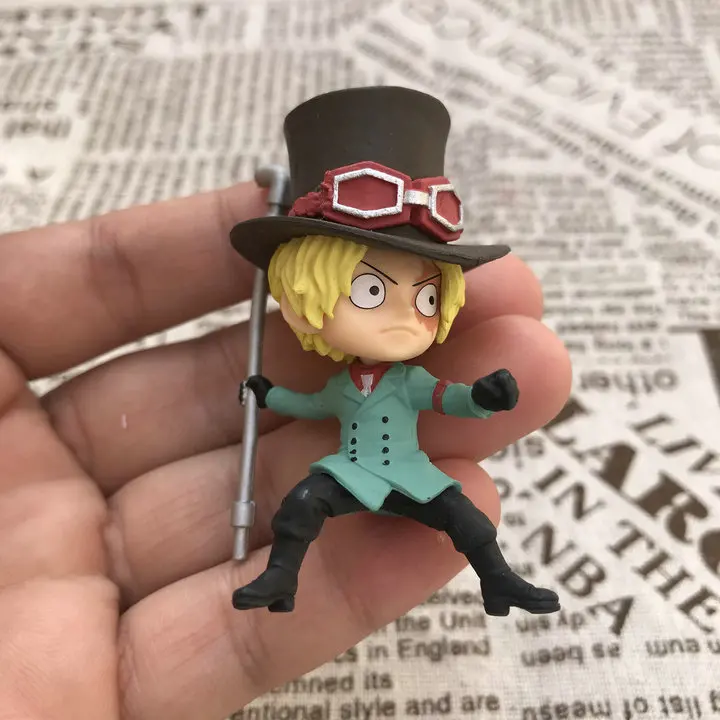 Genuine One Piece Luffy Sabo Smoker Sir Crocodile Doll Decoration Model Food Play Box Egg Action Figure Finished Product Toys