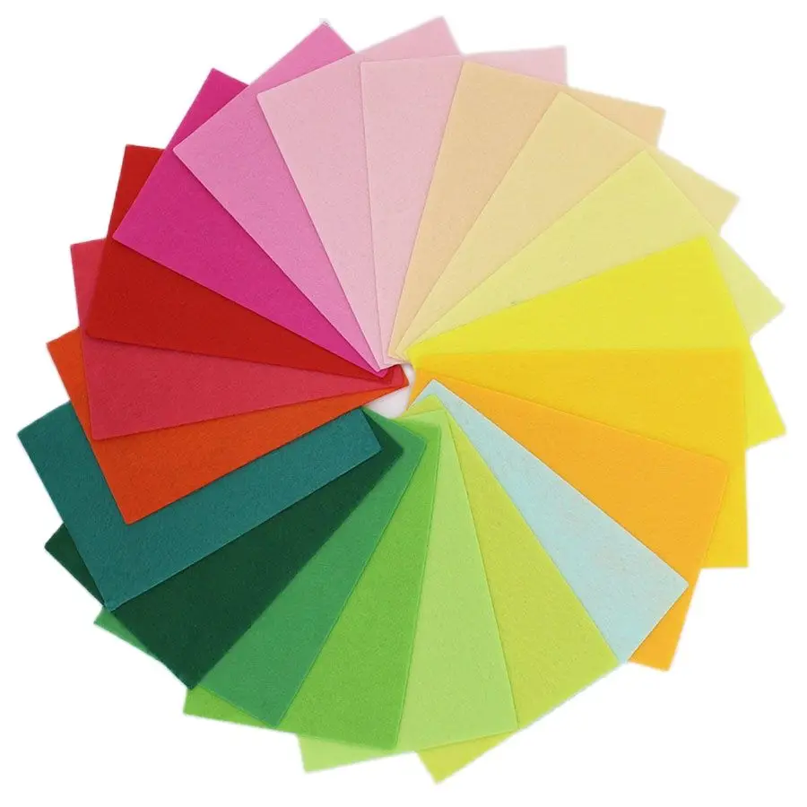 CMCYILING Felt Fabric For Needlework DIY Sewing Crafts ,Polyester Cloth, Nonwoven Sheet 40 Colors  20CMx15CM