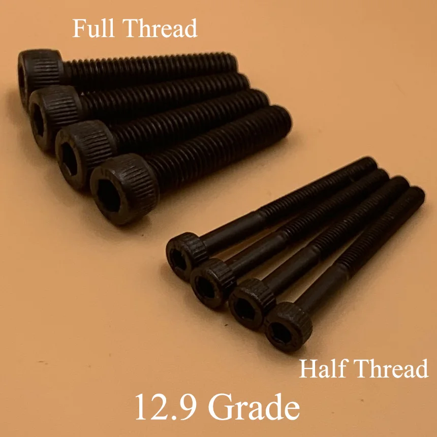 M5*20mm 22mm 25mm 30mm 35mm 40mm 45mm 12.9 Grade Steel Full Half Thread DIN912 Cap Cup Allen Head Bolt Hexagonal Socket Screw