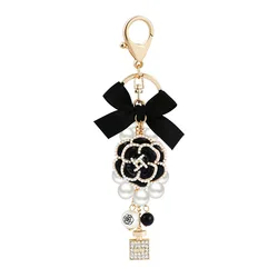 Fashion Camellia Keychian for woman Luxury Jewelry 2025 Bag decoration party accessories