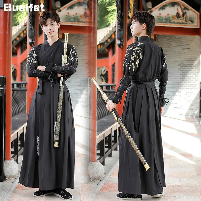 

Men Hanfu Chinese Ancient Traditional Clothing Han Dynasty Swordsman Hanfu Robe Tang Suit Cosplay Costume Carnival Party Dress