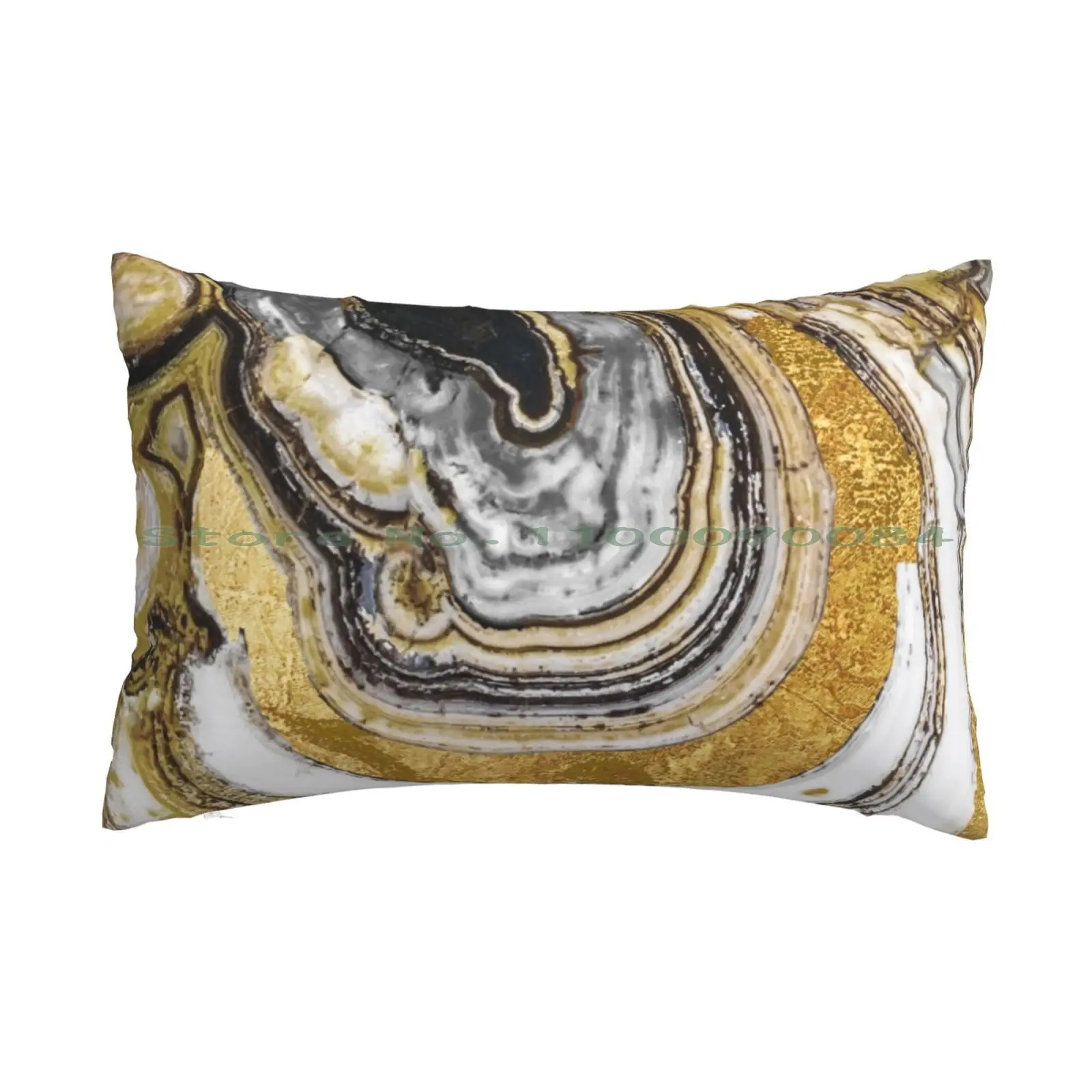 Stone Prose Geode Gold Pillow Case 20x30 50*75 Sofa Bedroom Geode Gold And Black Golden Rocks Earth Minerals Nature Organic