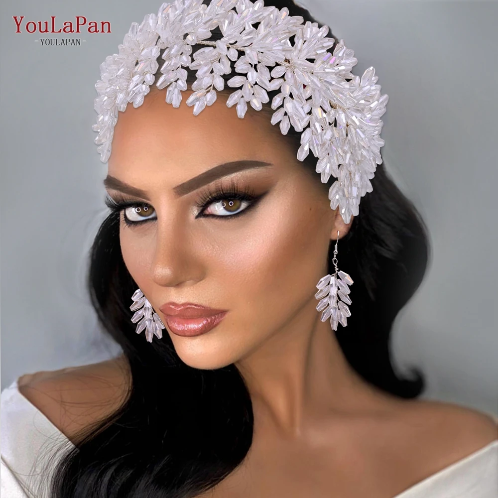 

YouLaPan Luxurious Clear Crystal Headband for Bridal Wedding Handmade Bridal Hair Accessories Women Hair Jewelry Ornament HP371