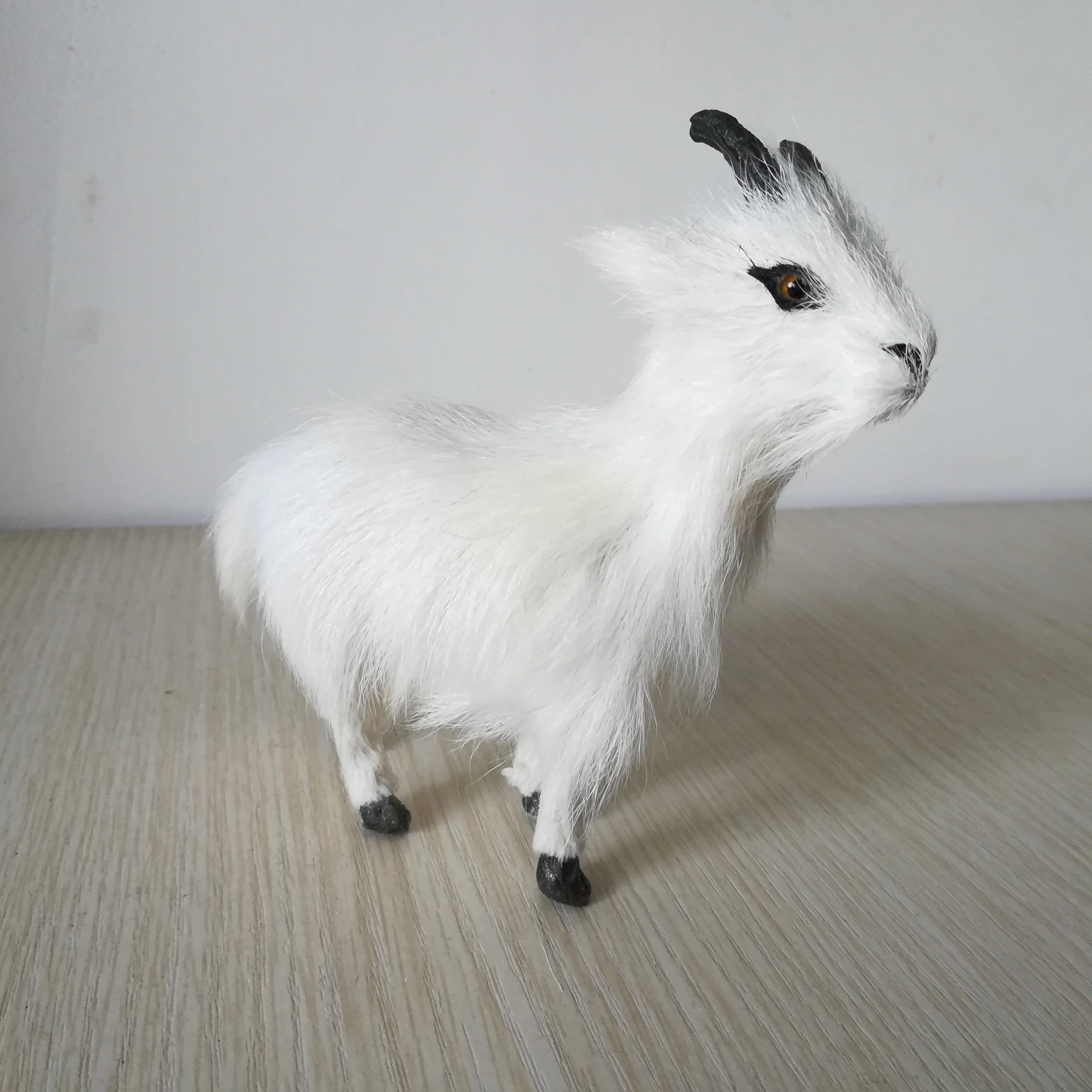 about 13x12cm real life toy white sheep model handicraft,plastic&furs white goat prop home decoration toy Xmas gift w0074