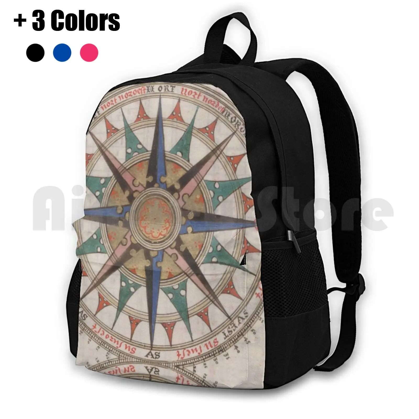 Historical Compass ( 1543 ) Outdoor Hiking Backpack Riding Climbing Sports Bag Compass Compass Rose Compass Navagation