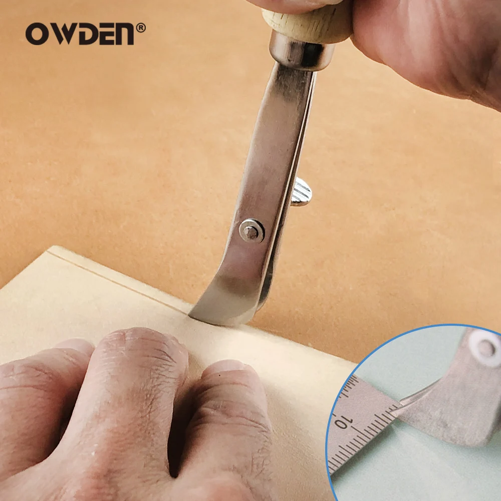 OWDEN Adjustable Stainless Edge Scriber Creaser for Leather  ( Maximum Width 17mm ) DIY Handmade Sidelines Leather Creaser