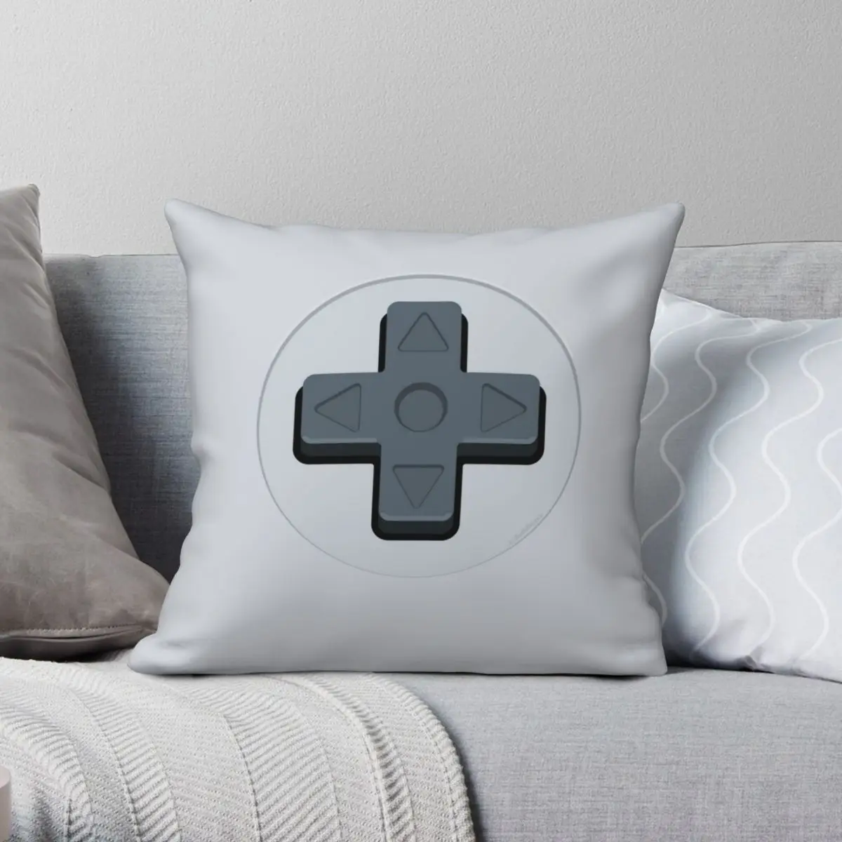 Controller D-pad Square Pillowcase Polyester Linen Velvet Creative Zip Decor Pillow Case Home Cushion Cover