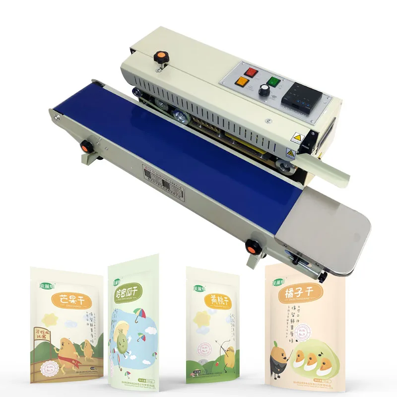 Horizontal Continuous Band Sealer Printable Date Film Bag Automatic Heat Sealing Machine Food Sealer