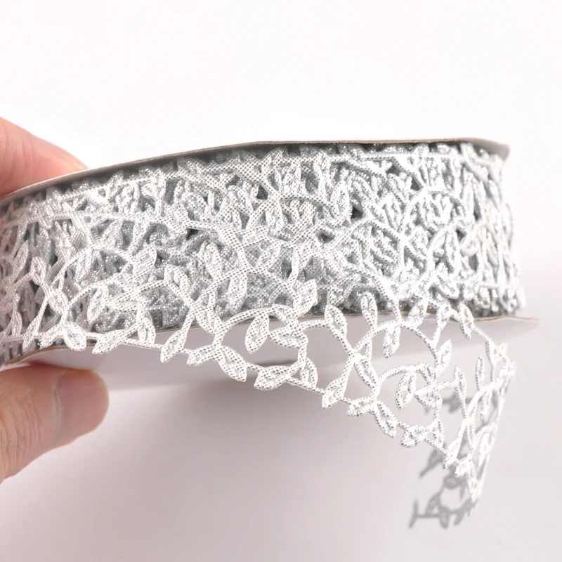 Width 3cm Leaf Lace Ribbons For DIY Embroidered Fabric Decoration Sewing Accessories Handmade Headdress Bow Gift Materials c2424