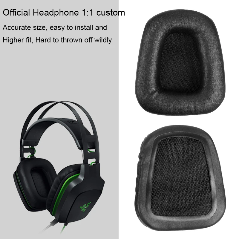 Almohadillas de repuesto para auriculares Razer Electra V1/V2, almohadillas de espuma para auriculares, alta calidad, color negro, verde, 1 par