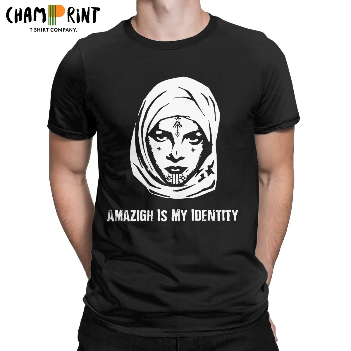 Amazigh Is My Identity Men\'s T Shirt Berber Women Face With Tattoos Casual Tees Short Sleeve O Neck T-Shirt Pure Cotton Summer