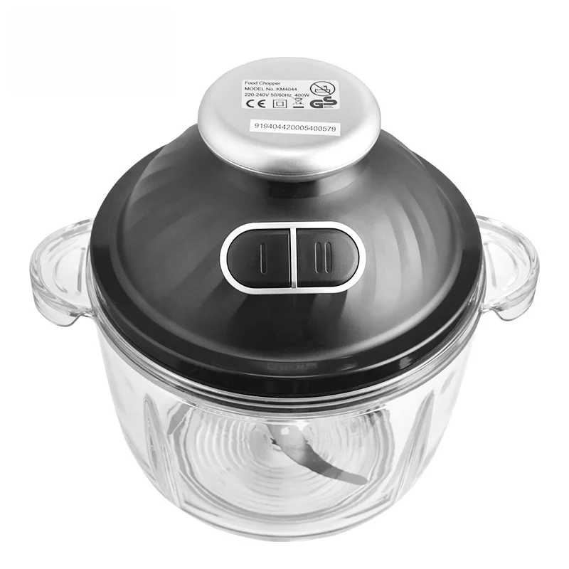 Tazón de vidrio de 2 velocidades, picadora eléctrica de 2,5l de capacidad, picadora de carne, rebanadora de proceso de alimentos, batidor de huevos, picadora de carne y verduras