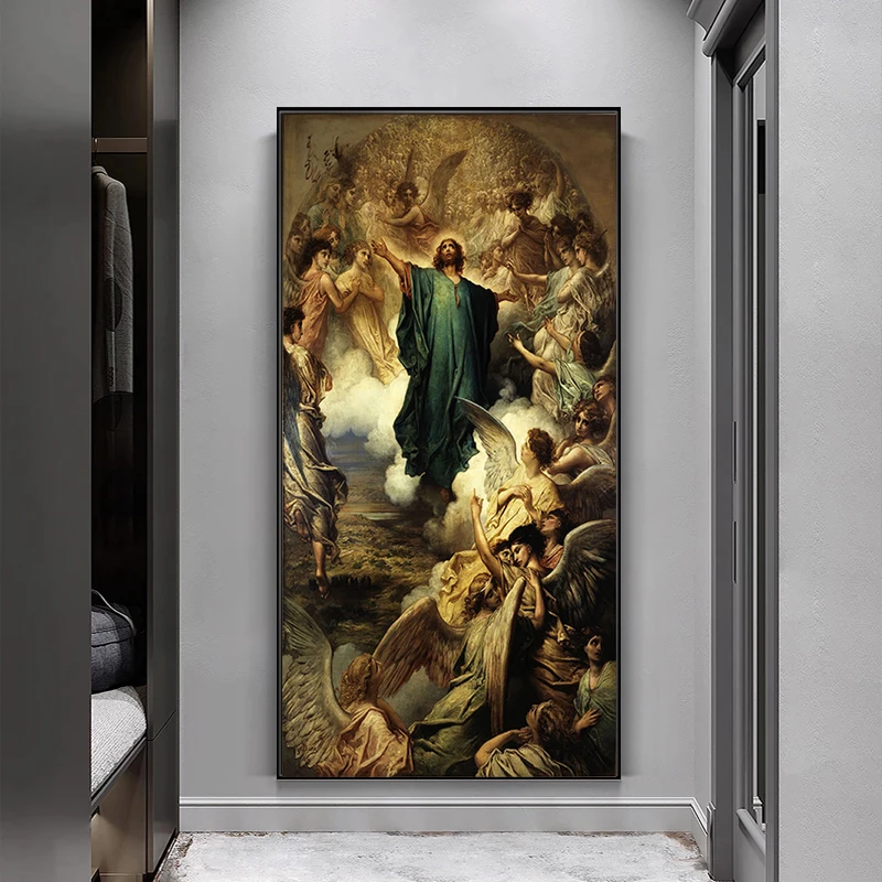 Jesus Ascension Canvas Prints Murals Religious Gods Religious Posters and Prints Nordic Living Room Murals Pictures