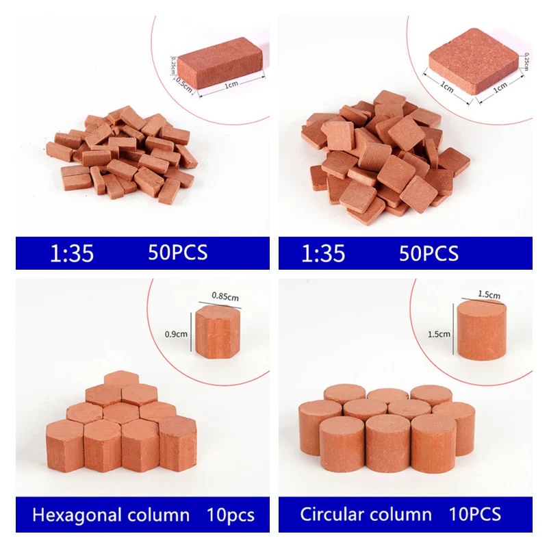 Hand-made DIY architectural model miniature landscape materials brick and tile pillar various types of educational toys