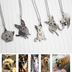 Customized pet necklace, pet keychain, dog commemorative gift, send pictures for customization