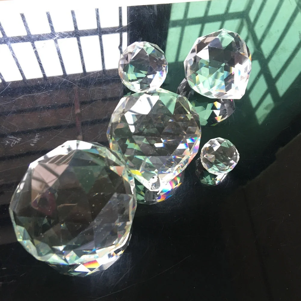 50MM Feng Shui Hanging Crystal Ball Sphere Prism Rainbow Suncatcher Chandelier Pendant DIY Shinning Rainbow Maker