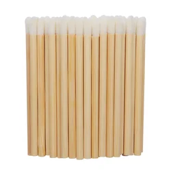 50pcs Disposable Lip Brush Eyelash Brushes Bamboo Handle Lipstick Wands Eyelash Extension Applicator Cleaner Beauty Makeup Tools