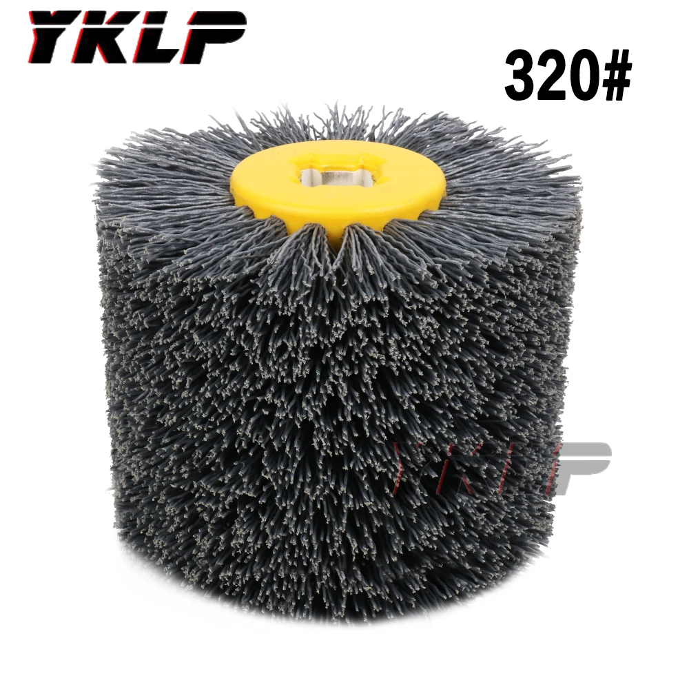 1 pcs 120*100*20mm Nylon Abrasive Wire Drum Polishing Wheel Electric Brush for Woodworking Metalworking Grit 80/120/180/240/320