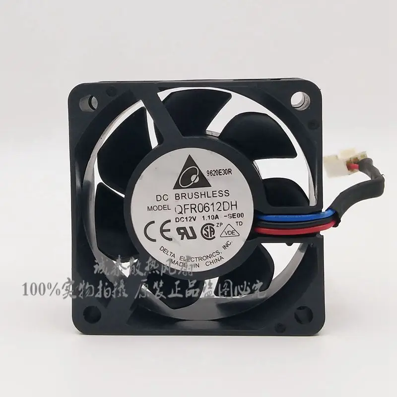 

Delta Electronics QFR0612DH SE00 DC 12V 1.10A 60x60x25mm 3-wire Server Cooling Fan