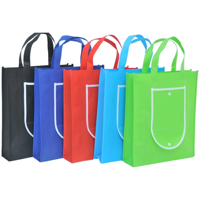 20 pcs Folding into wallet easy carry non woven  shopping bag for gift/advertisement/party/supermaket accept custom