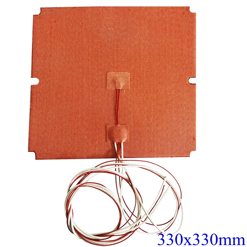 High Temperature Flexible 330x330mm Silicone Heater Pad 24V 220V 120V for Tronxy X5S 3D Printer HeatBed 3d Printer Parts