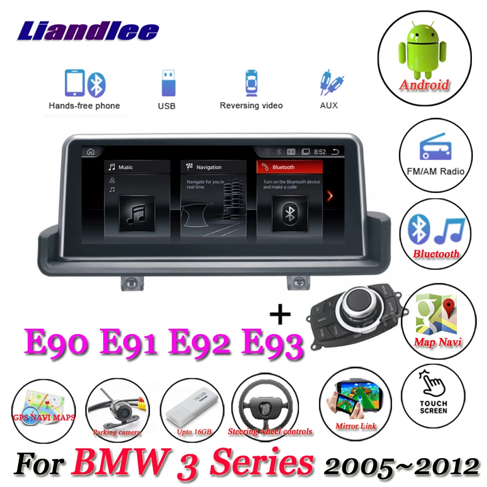 

Для BMW 3 серии E90/E91/E92/E93 2005-2012 Android 10,0 плеер мультимедийная система Carplay Android GPS навигация HD экран