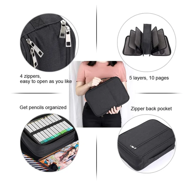 300 Slots Office Pencil Case School Pencilcase Large Capacity Stationery Pen Box for Girls Boy Penal Fluffy Bag Kit Supplies Big