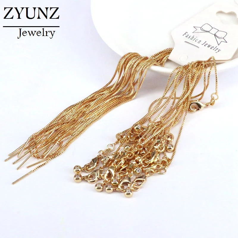 20PCS, Adjustable Copper Gold Color Slide Extender Chains with Ball Ends Nickel Free Lead Free Bracelet Charm Findings