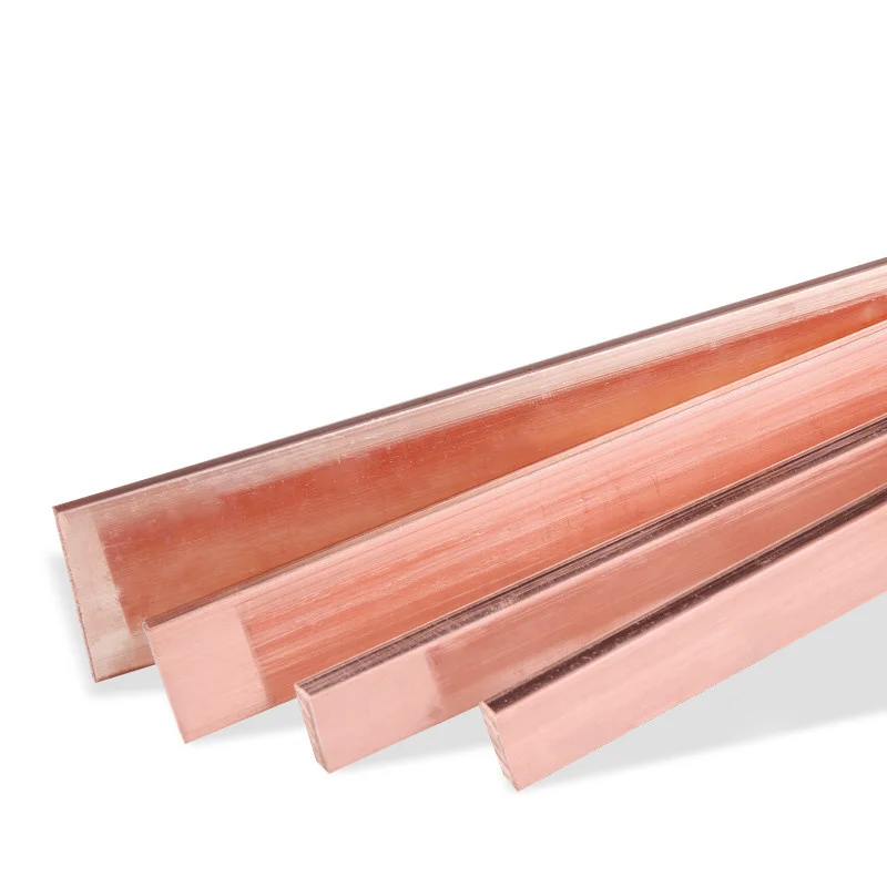 Tira conductora de barra plana de cobre puro, fila de cobre T2, 3x8-20x500mm