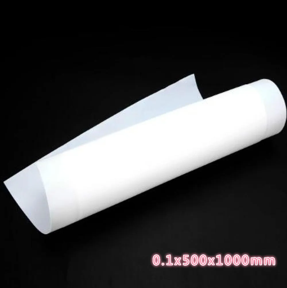 1 foglio di PTFE bianco ad alta resistenza con pellicola in PTFE 0,1x500x1000mm per la lavorazione dell'estrusione di stampaggio a compressione