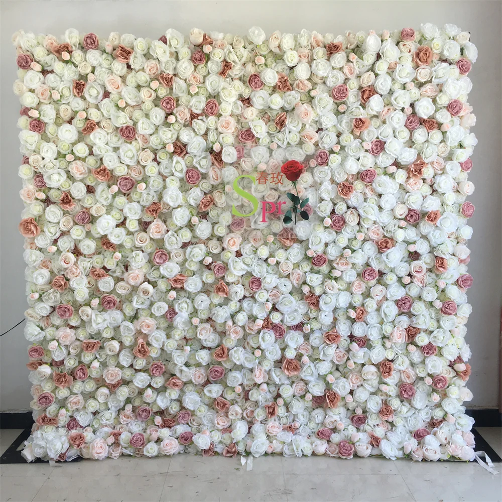 

SPR Supplies Decorative Home Floral Decoration Rose Peony Bouquet Silk Artificial Flower Wall Wedding Backdrop