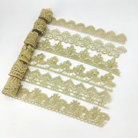 zsbszc 16 Yards Neue Goldspitze, neueste hochwertige Spitze, Cheongsam-Kleidung, Saum, Vorhang, Spitzenstoff, DIY-Zubehör JB122 JB127 – Detail 8