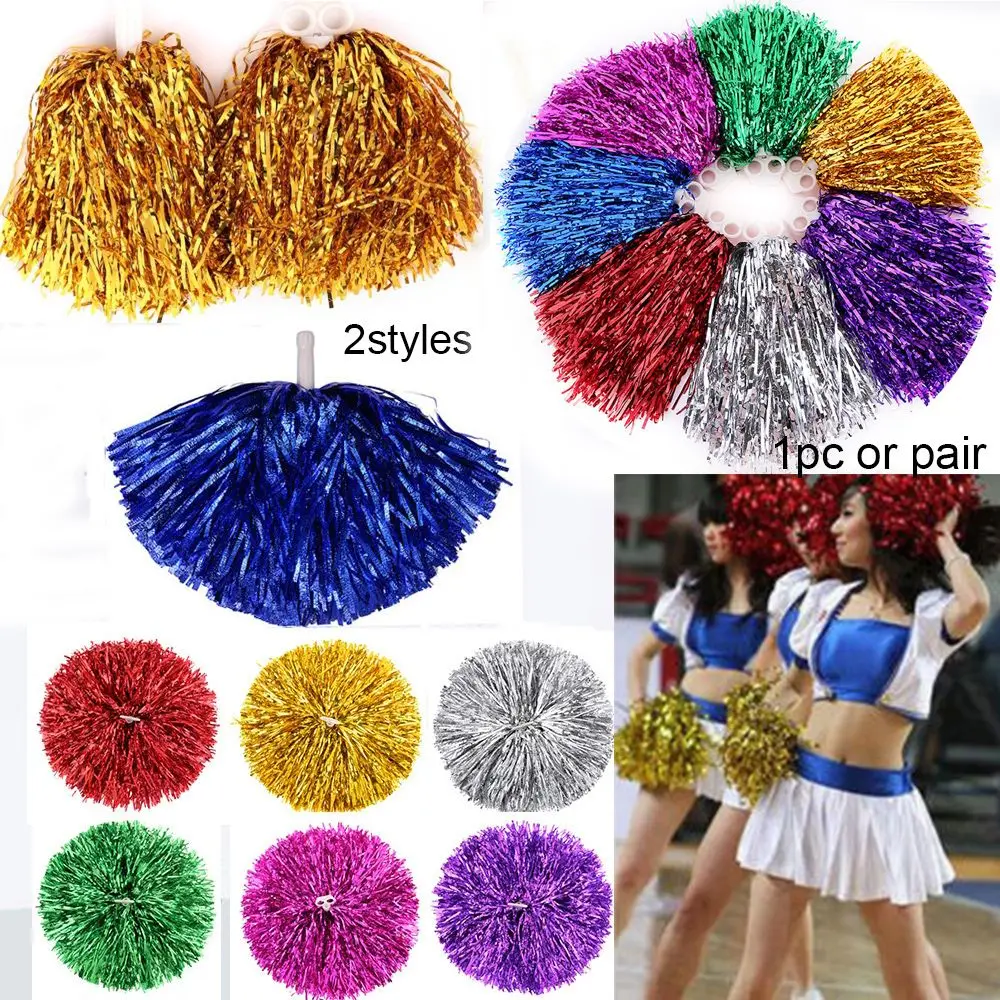 Competition Flower Double hole handle Cheerleader pompoms Dance Party Decorator Club Sport Supplies Cheerleading Cheering Ball