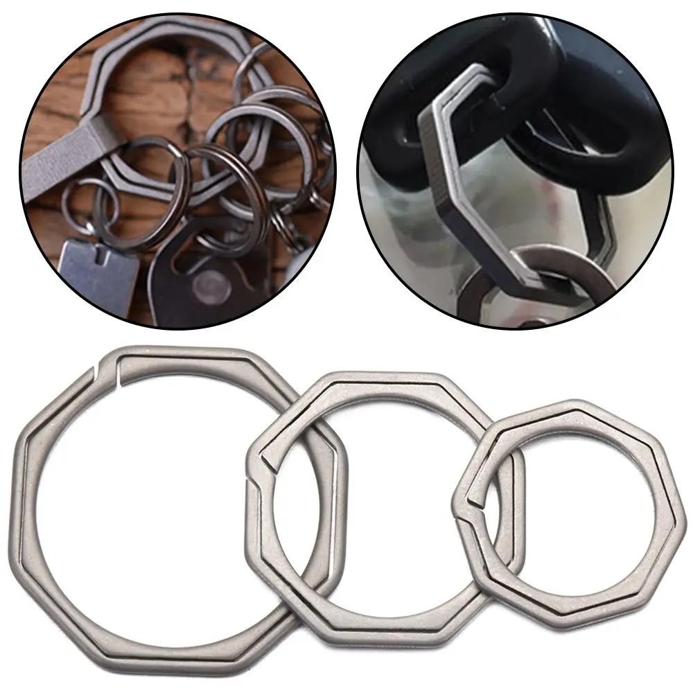 1PC Titanium Key Ring Super Lightweight Titanium Keychain Hanging Buckle For Key Rings Holder Outdoor Quickdraw Keyring Tool
