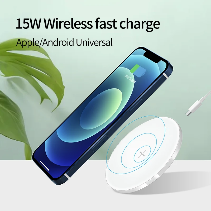 

15W Wireless Charger QI Fast Charging Pad for iPhone 13 12 11Pro X XS 8Plus Samsung Note 9 8 S10 Xiaomi HuaWei