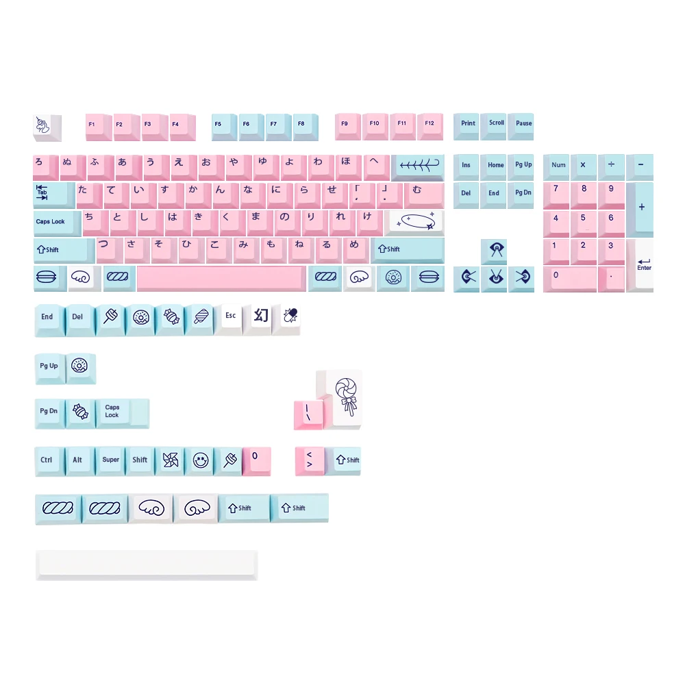 Acid House Keycap Cherry Profile For Cherry MX  Switch 6.25u/7u Space bar sweet girl Keyboard Key Dye Subbed Japan Anime Key Cap