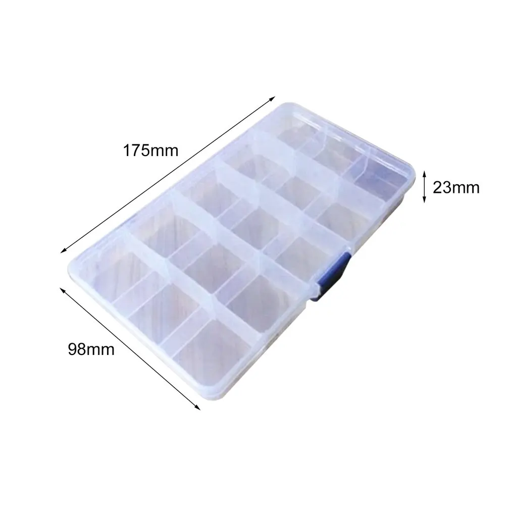 15 Grid Creative Storage Box With removable dividers Valuables Jewellery Cash Clear Plastic Box Organizer Storage Container