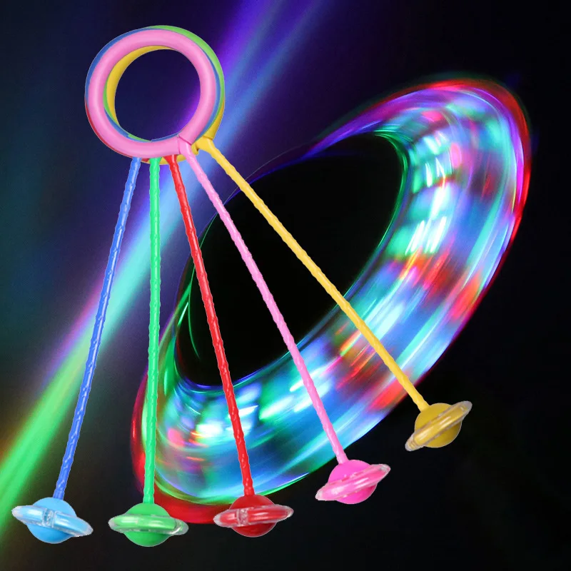 LED Flash Skipping Rope for Children and Adults, Glowing Skipping Rope, Sport Toy, Outdoor Exercise, Fitness Single Foot Jumping