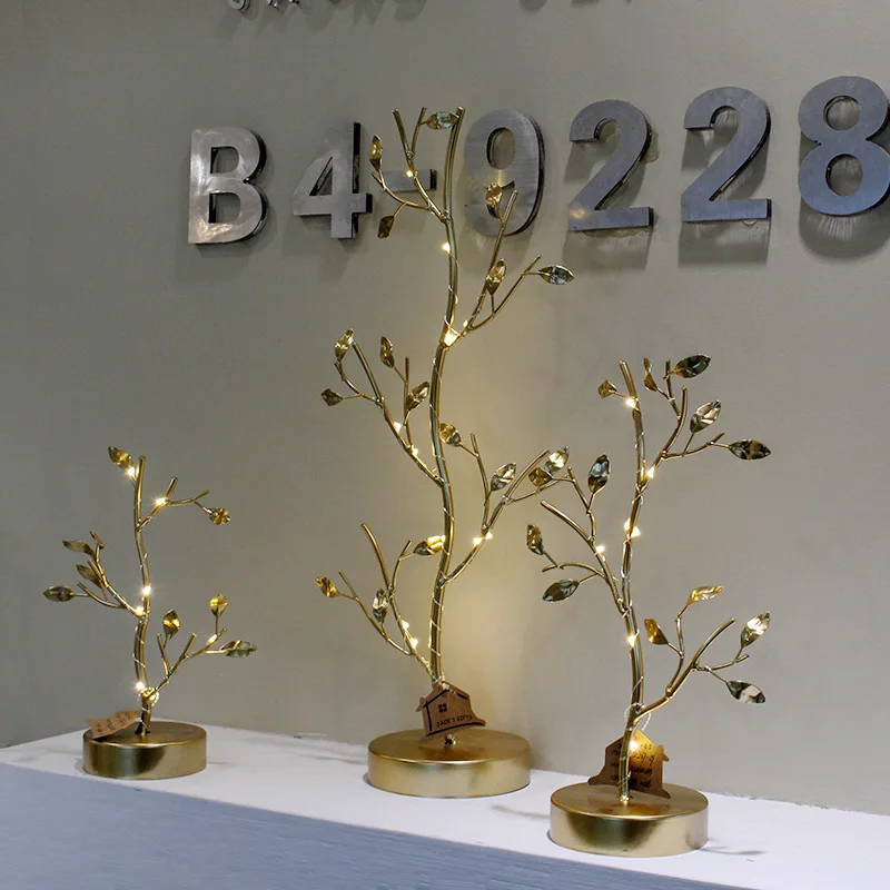 2022 New Nordic Home Wind Tree Decoration Small Lamp Surrounds Iron Tree Decoration Modern Home Decoration Decoration