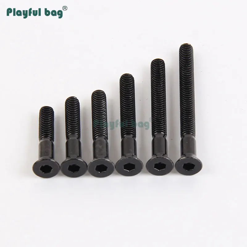 Playful Bag 25/ 29/ 35/ 38/ 40/ 45/ 50mm black hexagonal bridge nail Skateboard accessory M5 nails opp bag AMB34