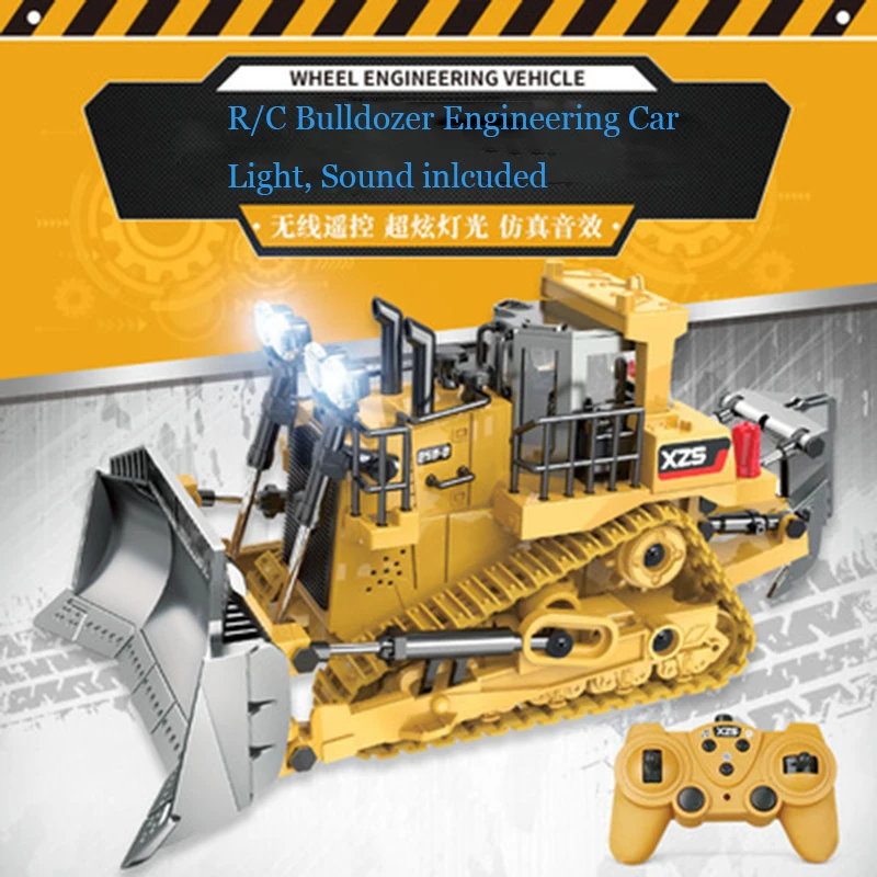 

1/24 RC Vehicle 2.4G Remote Control Bulldozer Engineering Truck Lighting Sound Included Children's Gift