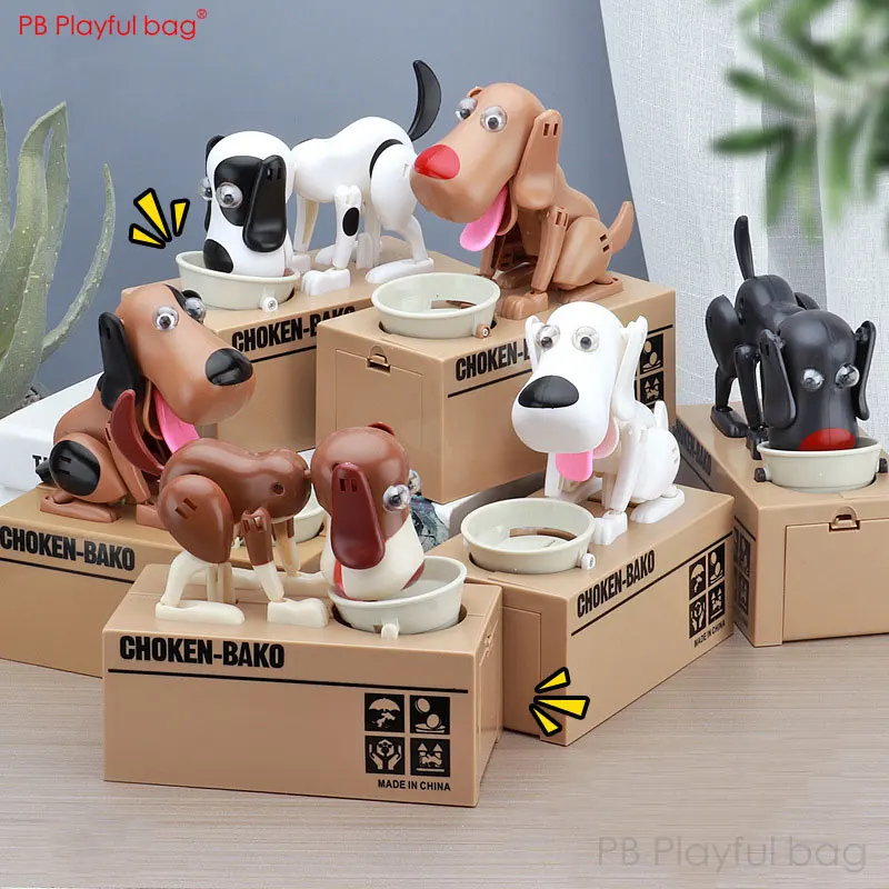 Playful bag 2021 strange money eating dog Funny dog model piggy bank Money protecter Children toys Christmas gifts AB23