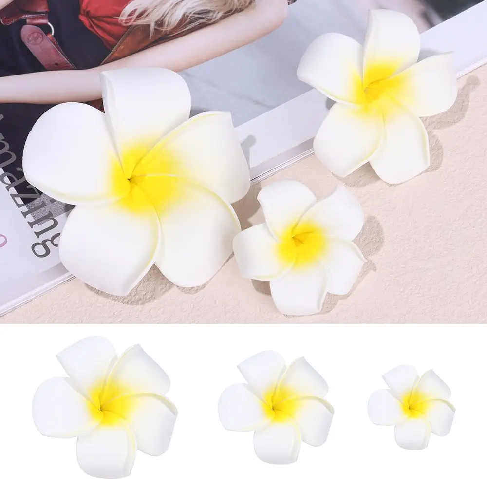 Elegant Women Girl Hair Accessories Hair Clip Flower White Plumeria Hairpin Beach Seaside