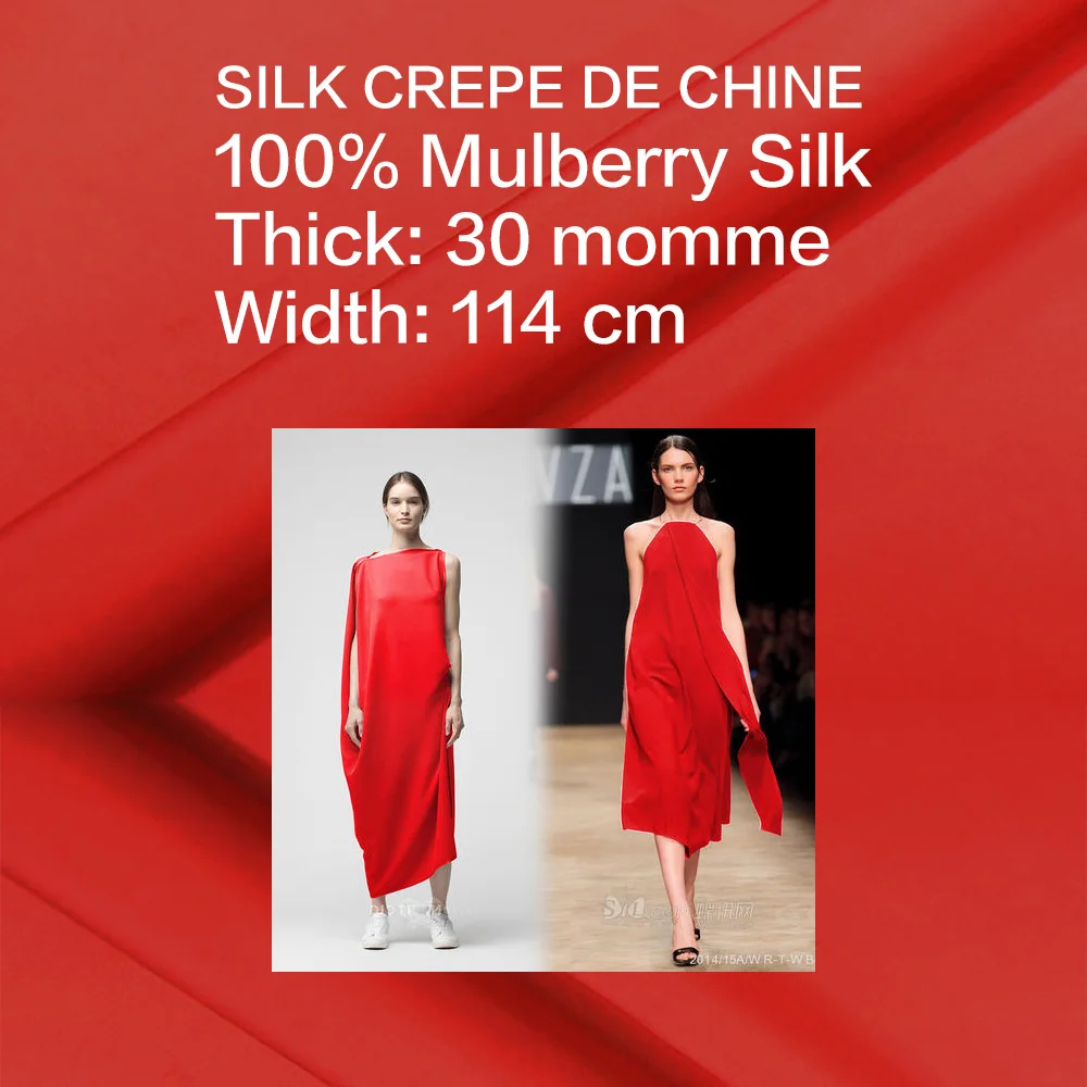 [Promotion]Clearance Sale Silk Crepe Fabric 114cm width/30momme/100% Natural Silk Dress Great Sexy Silk Pajamas for Women Fabric