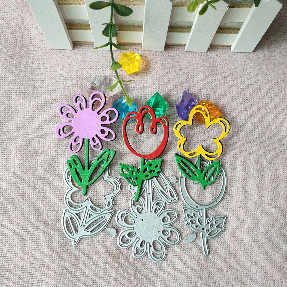 New Three little flowers Metal Cutting Dies Decorative Scrapbooking Steel Craft Die Cut Embossing Paper Cards Stencils