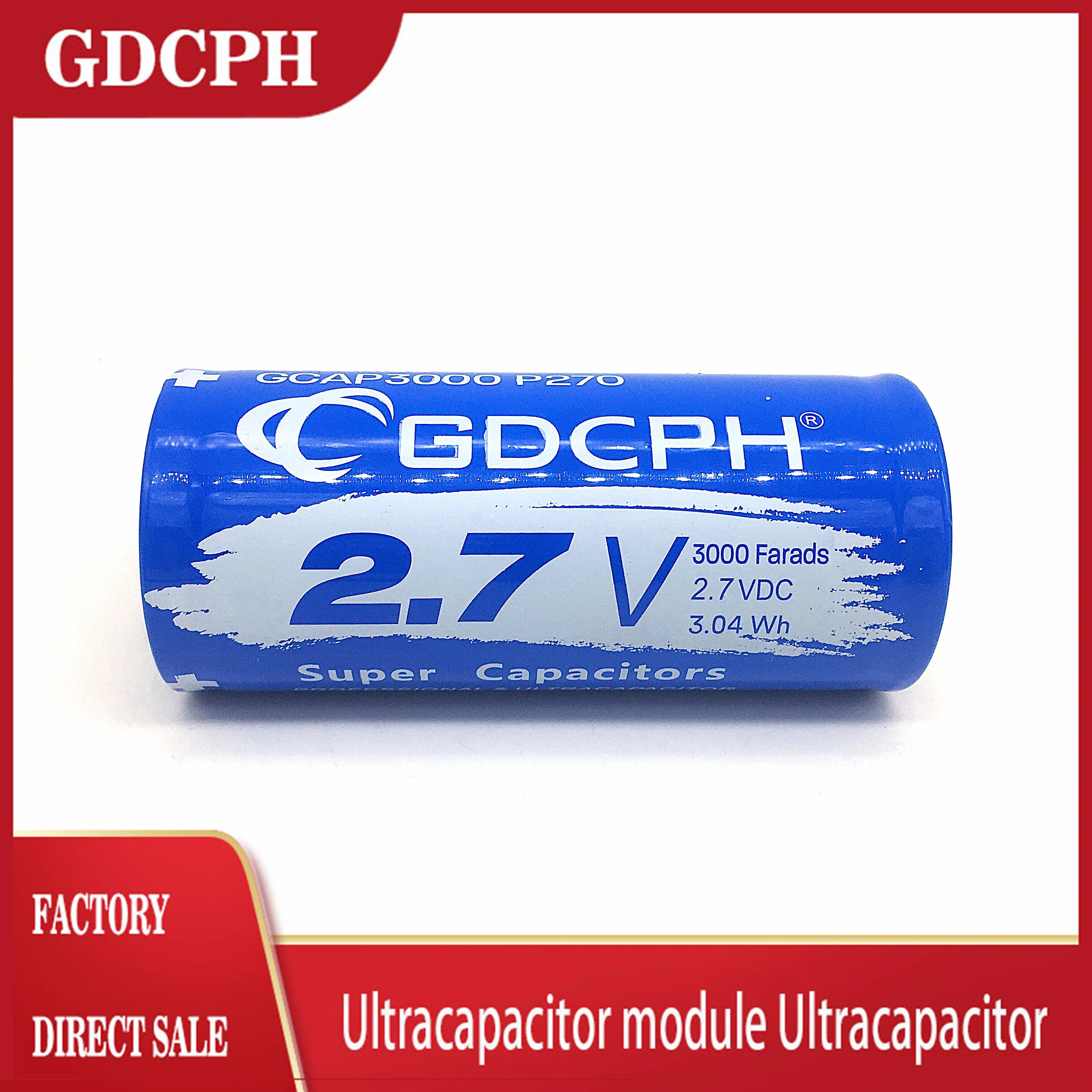 GDCPH Super Farad Condensator 2.7V 3000F 136*60 Mm Lange Voet 2.7V3000F Super Condensator Voor Auto Auto Voeding