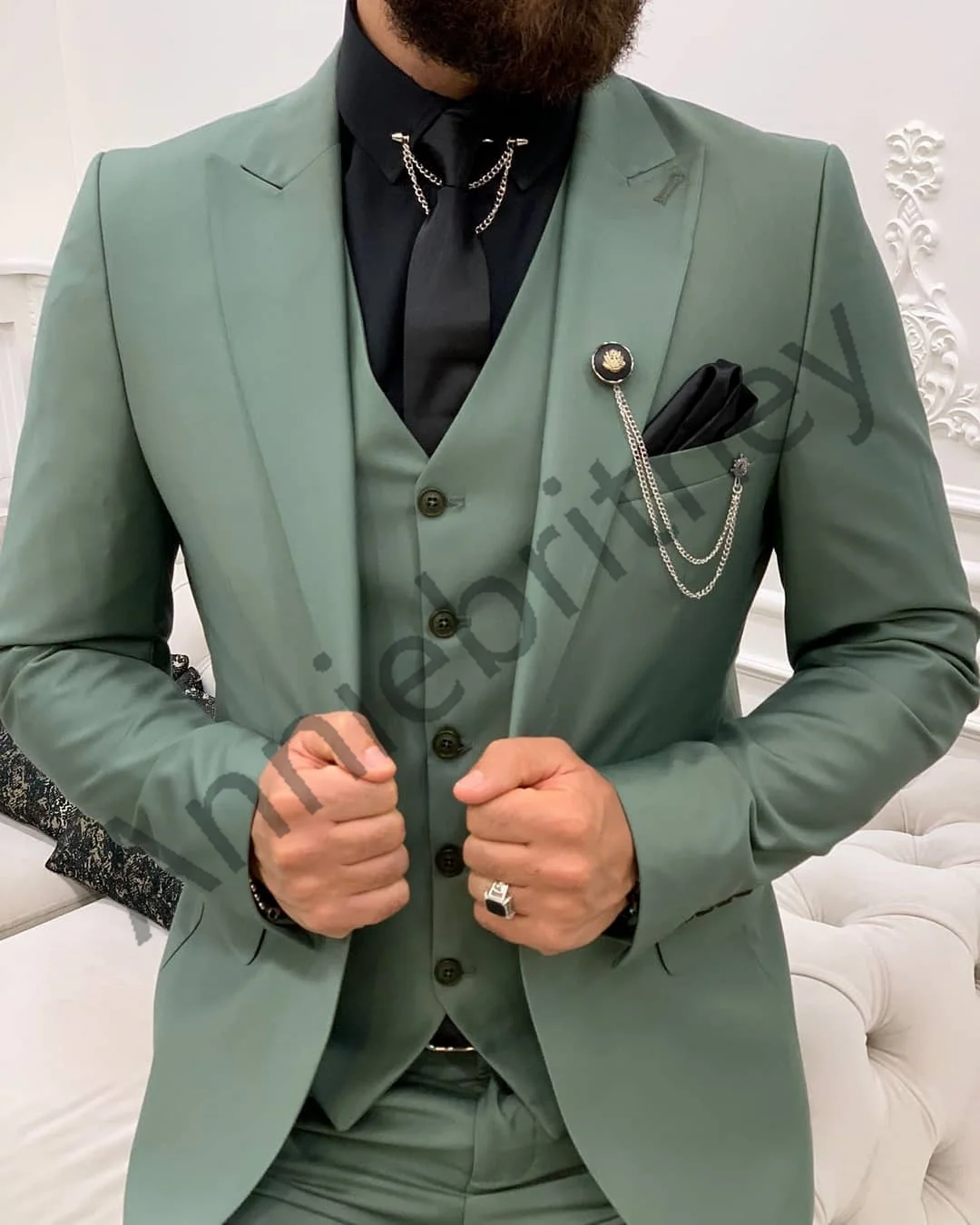 Tailor-Made Costumes Men Classic Suit Set 3 Piece Groomsman Wedding For Man 2021 Dress Slim Fit Custom Made Costume Homme