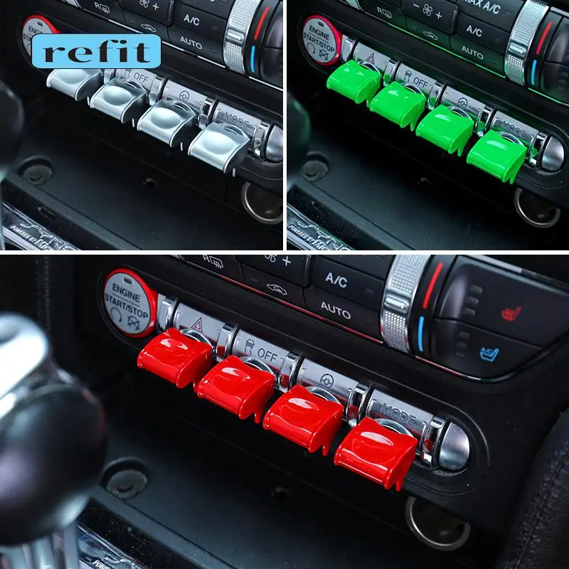 Car Central control panel button decoration cover For 15-20 Ford Mustang Car Interior modification