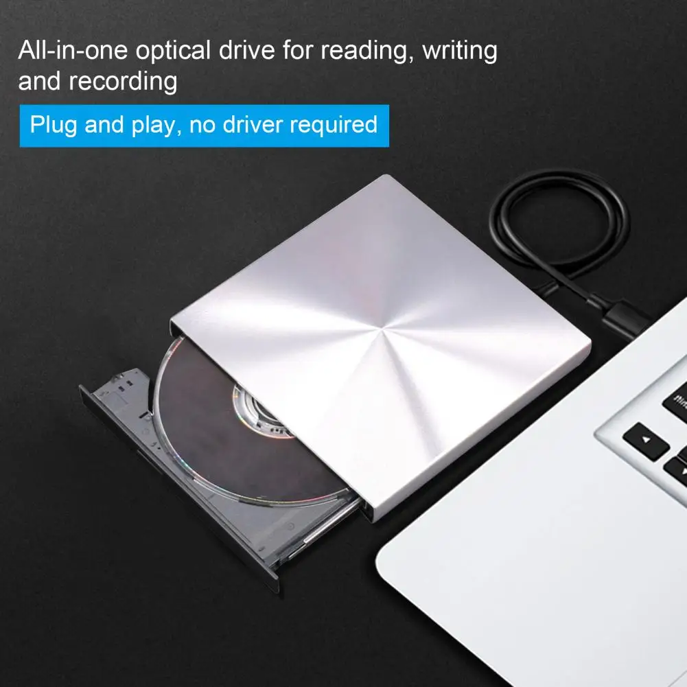 Laptop CD-ROM Disk Drive USB 3.0 Suara Rendah Aluminium Logam Campuran Komputer ROM Drive Eksternal