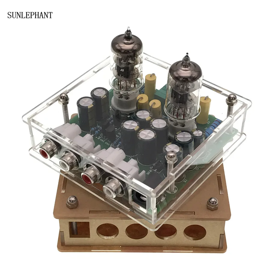 プリアンプボードヘッドセット,アンプ,バッファー,アクリル,diyケース,6 j1,新しいコレクション,ac12v/1a 2.0